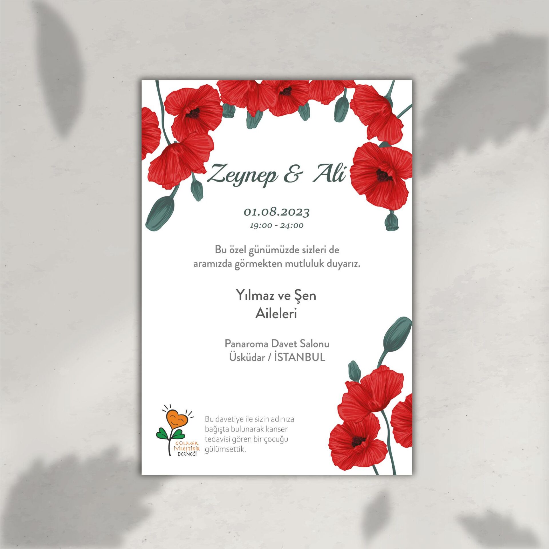 Gelincik Davetiye (Zarf Hediyeli)