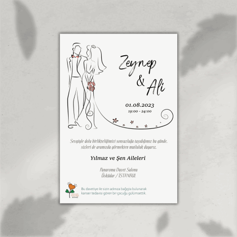 Gelin Damat Davetiye (Zarf Hediyeli)