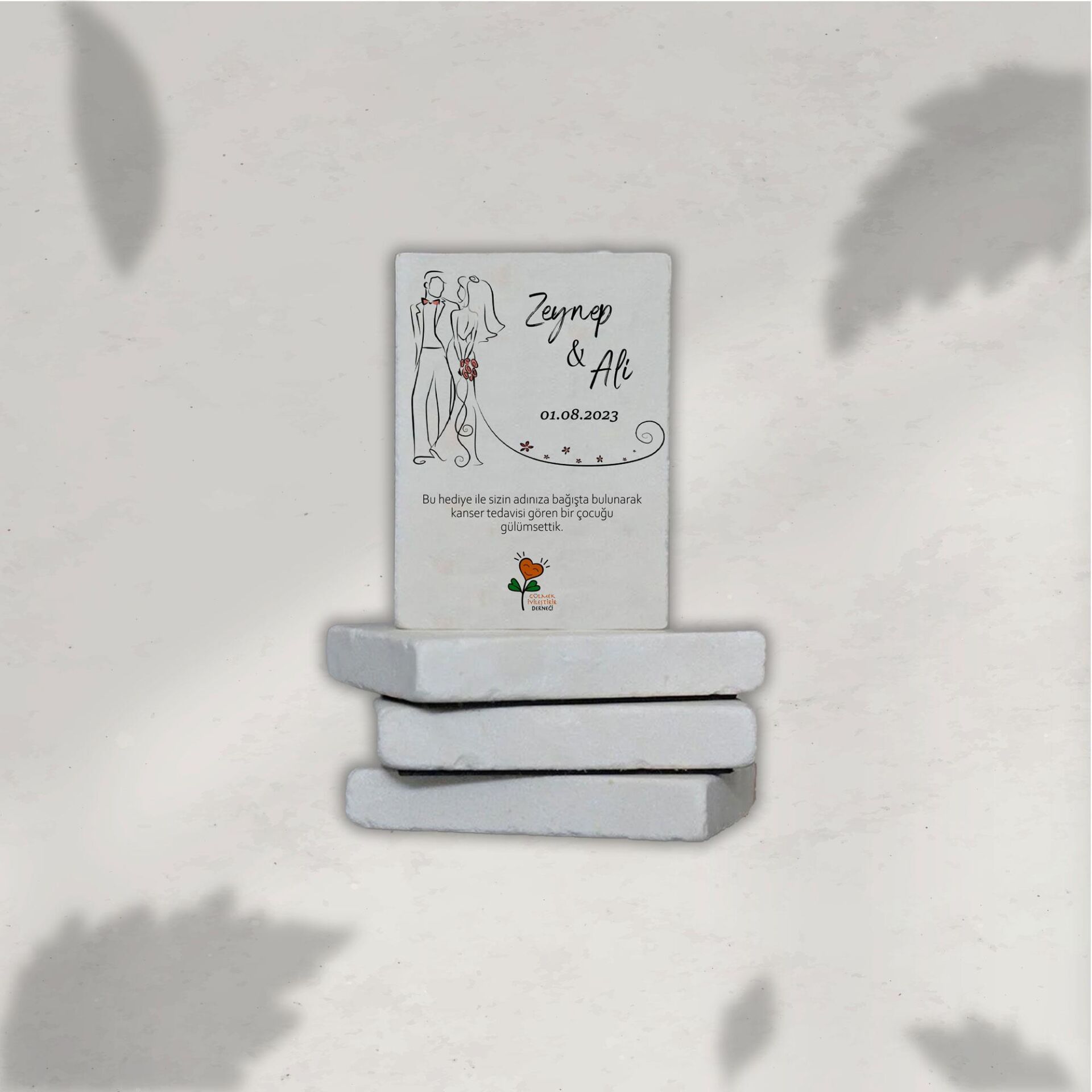 Gelin Damat Doğal Taş Magnet