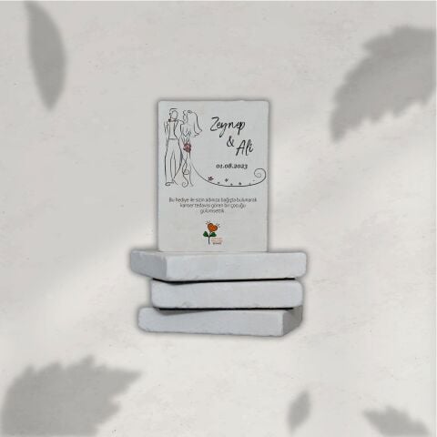 Gelin Damat Doğal Taş Magnet