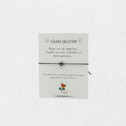 Nazar Boncuğu Siyah İpli Bileklik