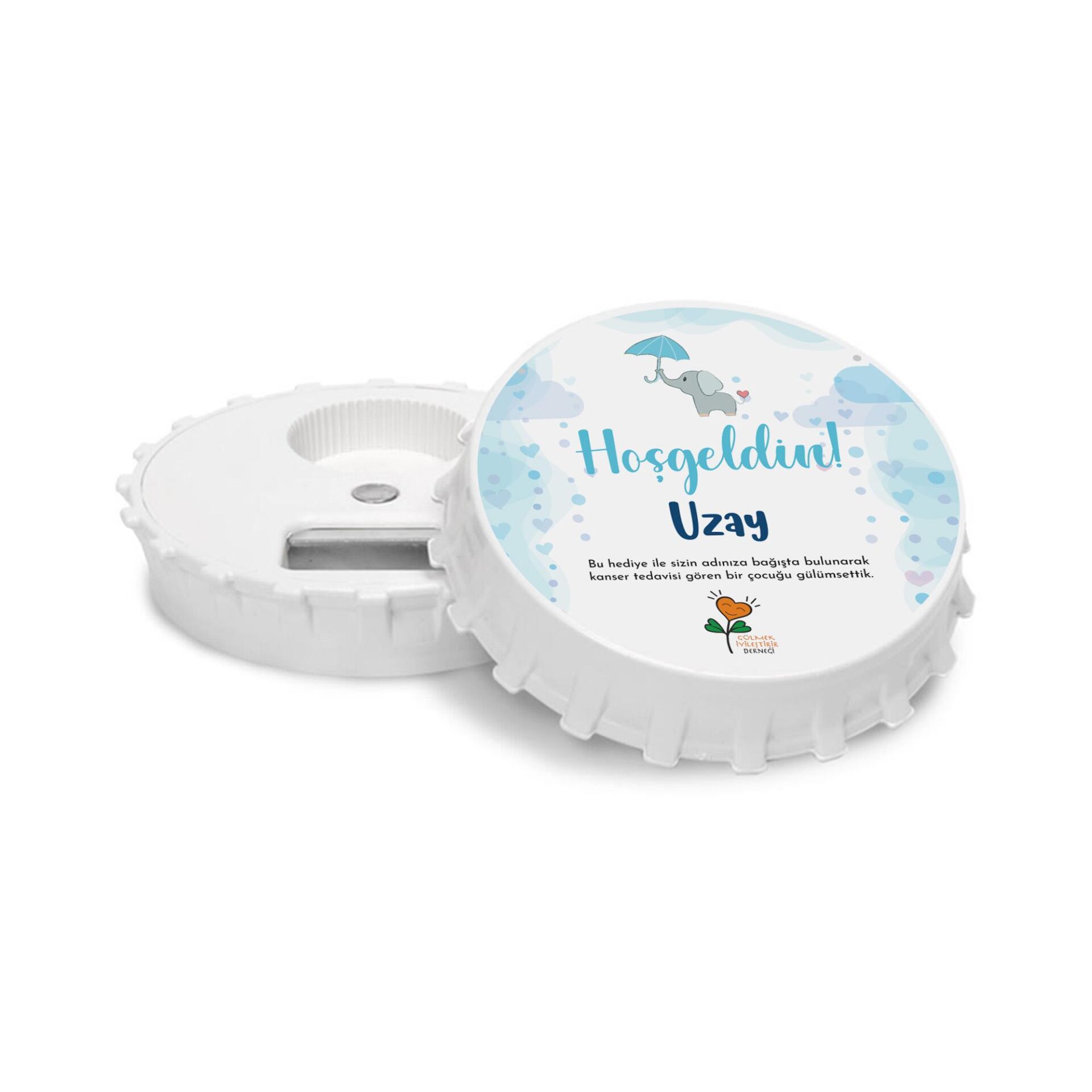 Hoş Geldin Bebek Açacak Magneti - Mavi Fil